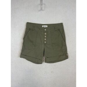 Sundance women’s Army Green Button Front Cotton Shorts Size 6